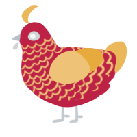 New years, a crimson and honey chicken with a lace pattern
