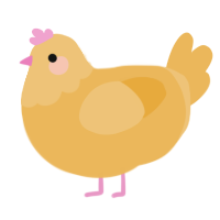 Little Bee, a honey chicken with a head pattern