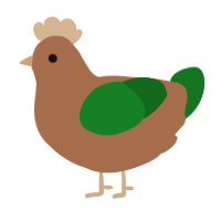 A brown and leaf chicken