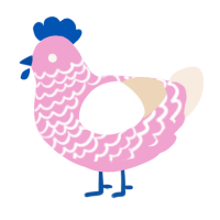 (unnamed), a pink and cream chicken with a lace pattern