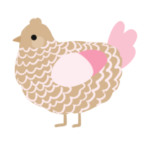 A beige and rose chicken with a lace pattern