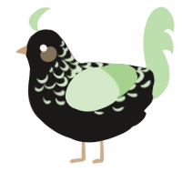 (unnamed), a sable and gluppy chicken with a half-lace pattern