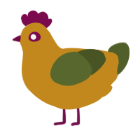 zombie, a ochre and olive chicken