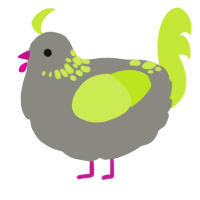 (unnamed), a ash and lime chicken with a neck-speckle pattern
