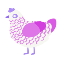 A white and orchid chicken with a lace pattern