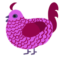 (unnamed), a orchid and maroon chicken with a lace pattern