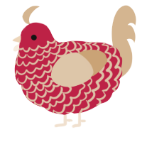 (unnamed), a crimson and beige chicken with a lace pattern