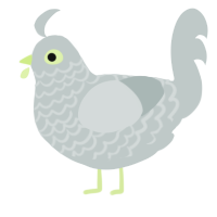 A silver chicken with a lace pattern