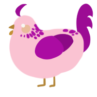 (unnamed), a rose and plum chicken with a neck-speckle pattern