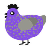(unnamed), a blurple and ash chicken with a speckle pattern