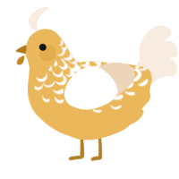 (unnamed), a honey and cream chicken with a half-lace pattern