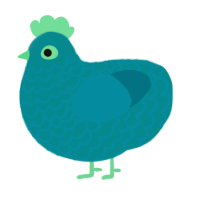 (unnamed), a teal and sea chicken with a lace pattern