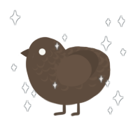 A bark chicken with a half-lace pattern