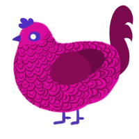 A fuchsia and wine chicken with a double-lace pattern