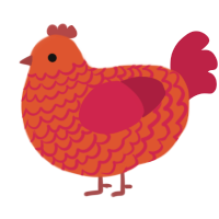 Carolina Reaper, a vermilion and crimson chicken with a lace pattern