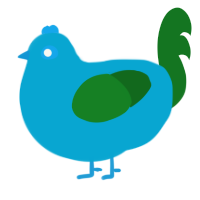 pitufo, a cerulean and leaf chicken