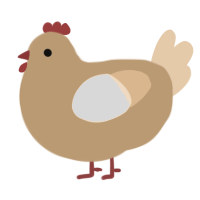 A beige and cream chicken