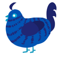 Strongest Soldier, a ultramarine and navy chicken with a bar pattern
