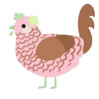 Gelato, a rose and brown chicken with a lace pattern