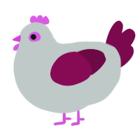 Autism Stare, a silver and wine chicken