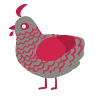 Salem, a ash and crimson chicken with a lace pattern