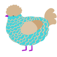(unnamed), a aqua and beige chicken with a lace pattern