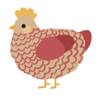 (unnamed), a beige and red chicken with a lace pattern