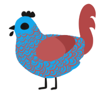 (unnamed), a sky and red chicken with a double-lace pattern