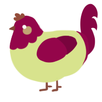 (unnamed), a lemon and maroon chicken with a head pattern