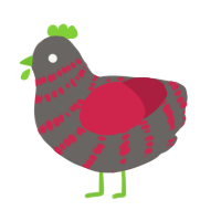 (unnamed), a grey and crimson chicken with a bar pattern