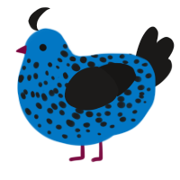 Poison Dart Frog, a sapphire and sable chicken with a speckle pattern