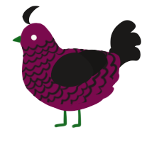 A wine and sable chicken with a lace pattern