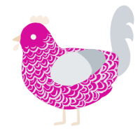 (unnamed), a fuchsia and mist chicken with a double-lace pattern