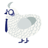A white and silver chicken with a lace pattern