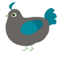 A grey and sea chicken