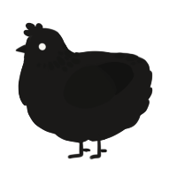 A sable and black chicken with a neck-speckle pattern