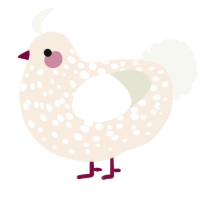 (unnamed), a cream and white chicken with a speckle pattern