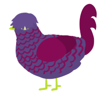 A overcast and wine chicken with a lace pattern