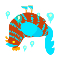 Ham Status, a russet and sky chicken with a bar pattern