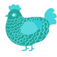(unnamed), a turquoise and aqua chicken with a lace pattern