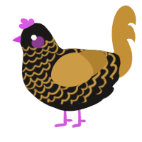 (unnamed), a sable and gold chicken with a lace pattern