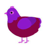 (unnamed), a maroon and violet chicken with a head pattern