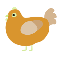 A orange and beige chicken