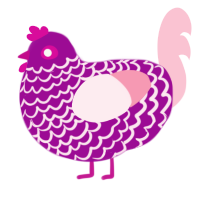 (unnamed), a plum and rose chicken with a lace pattern