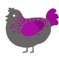 very dusty grape-, a grey and plum chicken with a half-lace pattern