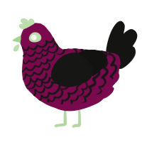 A wine and black chicken with a lace pattern