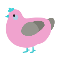 Drip, a pink and ash chicken