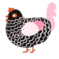 (unnamed), a black and rose chicken with a lace pattern
