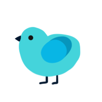 A aqua and cerulean chicken