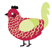 Dragon Fruit, a crimson and lemon chicken with a lace pattern